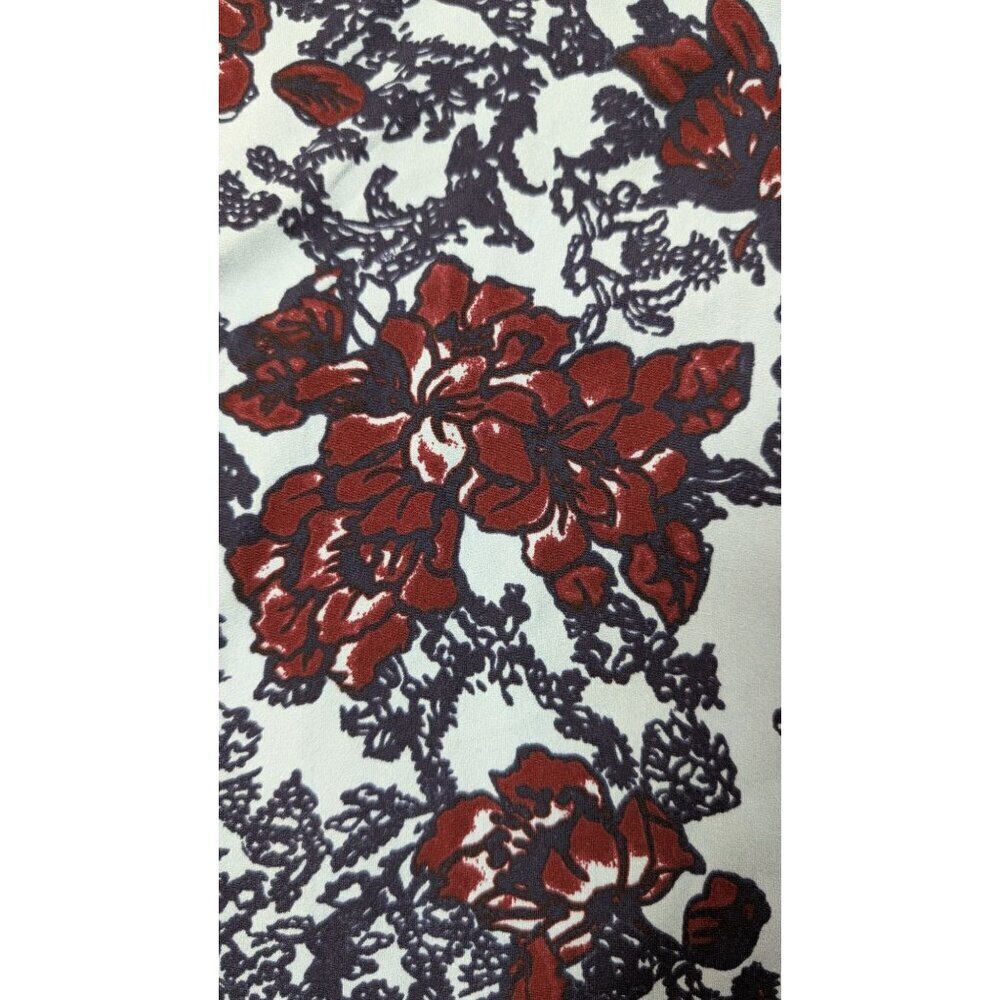Floral Rash Guard Swim Top Colorblock Long-Sleeve Zip Black & Blue Womens M - Picture 5 of 8